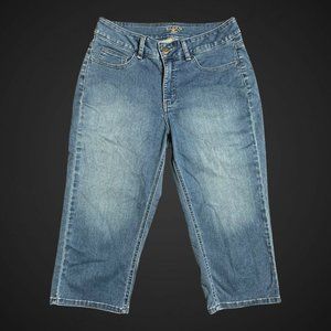Riders By Lee Women's Blue Jeans Capri Mid Rise Sz 10 Medium